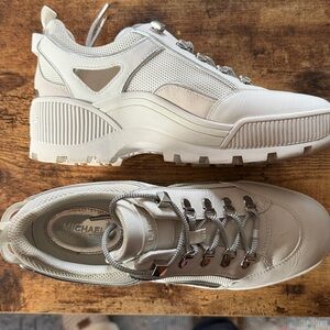 Michael Kors White Sneakers with Silver Details